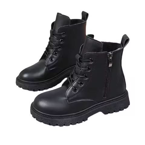 Fashion Children's Boots Girls Boots Non-Slip Warm Autumn Winter Kids Shoes Black 3 4 5 6 7 8 9 10 1