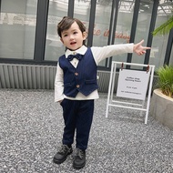 Boy's Three-Piece Suit Little Boy Clothes Baby Spring Autumn Infant Children's Vest Suit 1-4 Years O