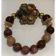 DIY Alashan Agate with Alashan Flower Bracelet
