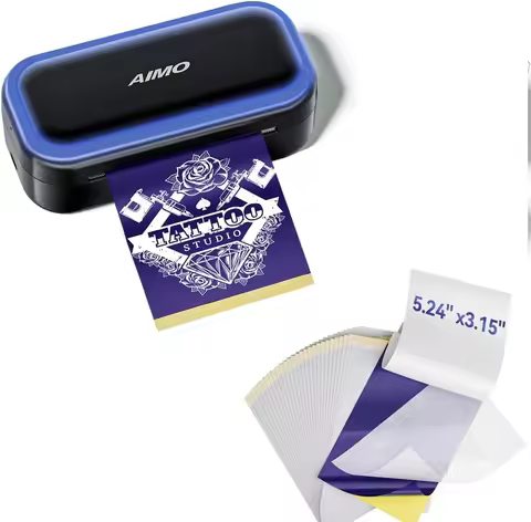 AIMO MR3 Mini Wireless Tattoo Stencil Printer Thermal Tattoo Printer Machine with 30pcs Tattoo Trans