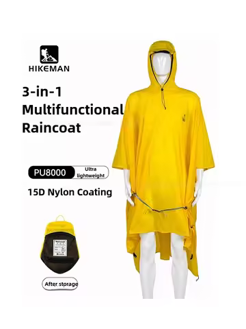 15D/210T Raincoat Waterproof Rain Poncho Cover Ultralight Outdoor Hiking Climbing Shelter Emergency 