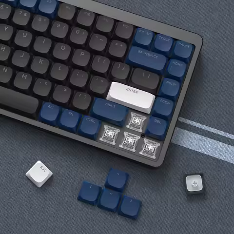 143 Keys Low Profile Black Blue PBT Keycap Shine Through Horizon Keycap for Gateron MX Gamer Mechani