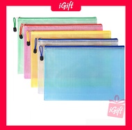 Zipper Beg A4 /Grid Transparent Zipper Beg A4/A3/A5/A6Random Colour