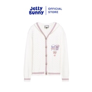 JELLY BUNNY เสื้อคาร์ดิแกนสานเคเบิลปักลายการ์ตูน KUROMI รุ่น B25WAJL005