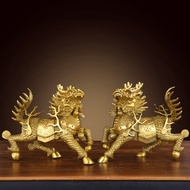 Pair of feng shui bronze dragon horses in 2 sizes: 11cm high and 14cm high