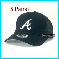 [ 5 Panel MESH ] A ATLANTA Curf Brim Baseball Cap