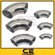 Stainless Steel Elbow L-Pipe Degree L90 Thickness 1.5mm Car Ekzos Paip bengkok Elbow Exhaust Elbow E