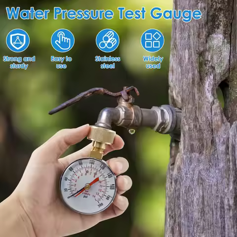 Pressure Gauge Water Pressure Test Gauge TS-60-200 PSI Water Pump Pressure Gauge for Hose Faucet Gar