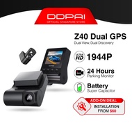 DDPAI Z40 1944P Dash Cam GPS Front + Rear Cam IPS Monitor GPS Version Car Dashcam DVR Decoder