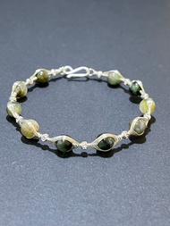 客製 手工金屬繞線 天然石 果綠 碧璽 碧茜 手鐲