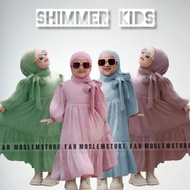 ARSYILA KIDS SHIMMER DRESS ANAK KEKINIAN FREE HIJAB USIA 5-8