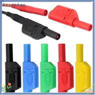 HECCEHZP Banana Plug, Stackable Black Red Banana Plug Connector, Adapter 4MM Banana Plug Wire Solder