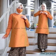 ATASAN KEBAYA SAJA MODERN NEW TUNIK TAFFETA / TAFETA BAJU KURUNG POLOS / BAJU KURUNG SITI NURBAYA/ S