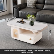 MOSU | Italian Luxe Rock Slab Movable Side Table With Storage
