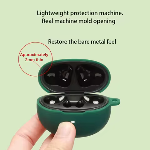 Anti-fall Earphone Case with Carabiner Dustproof Headphone Protective Case Silicone Shockproof for Q