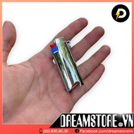 Vỏ Bật Lửa Bic j5 Mini Kim Loại Mạ Bóng - Kiêm Dụng Cụ Mở Bia - Kèm Ruột Bic j5