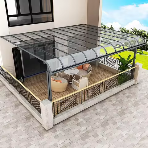 Patio Cover With Sturdy Aluminum Polycarbonate Outdoor Awning Waterproof Garden Canopy