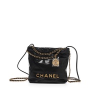 Chanel Black Quilted Calfskin Mini 22 Bag Gold Hardware, 2023