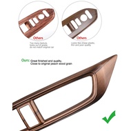 (WXET) Car Central Air Conditioning Wind Outlet Panel Dashboard Stickers Peach Wood Grain Moulding f