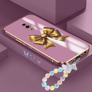 OPPO Reno 3 4 4f 5 5k 6 7 7z 8 8T 8Z 4G 11F 5G Phone case Gold Bow Tie Soft Luxury Plating sofe case
