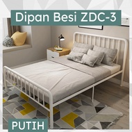 Tempat Tidur Dipan Sandaran Warna Putih Ranjang Lipat Besi DIY Ranjang Lipat Minimalis ZDC-3