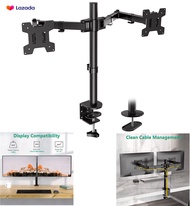 Computer stand for 2 monitors 10 to 40 inch Monitor Desk Mount Stand Aluminum arm 360° swivel can adjust the monitor on both sides weight Max10kg modern design Dual Long Arm TV Monitor Mount
