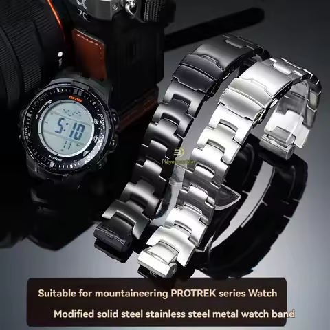 Solid Stainless Steel Band for Casio PROTREK PRW-3000/3100/6000/6100 Replacement Strap | Men's Outdo