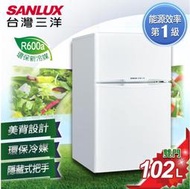 SANLUX 台灣三洋102公升一級能效雙門定頻冰箱SR-C102B1 含原廠配送及基本安裝
