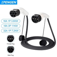 IPENGEN EV Charging Cable 16A/32A 3.6kW/7.2kW/11kW Electric Vehicle Cord 5M Type 2 EVSE Charging Sta