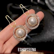 MATA A119 Round hijab earrings PIN & PEARL eye clip_hijab earrings_HIJAB earrings_hijab pin earrings