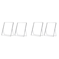 Silver Floating Picture Frame Set of 4 Gift Metal Glass Photo Frames for Tabletop Display Vertically