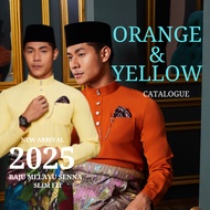 BAJU MELAYU 2025 SENNA ELRAH EXCLUSIVE ✨KATALOG YELLOW & ORANGE 🌟FREE SAMPIN SLIM FIT
