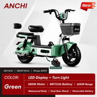 ANCHI จักรยานไฟฟ้า 2026 Electric Bike รถไฟฟ้าผู้ใหญ่ 48V12Ah แบตเตอรี่ถอดได้ ปลดล็อก NFC จอ LCD HD ต