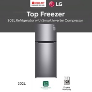 LG 202L Inverter Top Freezer Refrigerator GN-B202SQBB | Multi Air Flow Smart Compressor Peti Sejuk 冰箱