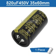 ตัวเก็บประจุแบบอิเล็กโทรไลติกไฟฟ้า450V820UF 820uF450V 820UF 450V ผ่านรู1ตัวเก็บประจุพีซี