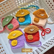 Handmade wool baby garlic bag, headphone bag,huongtapmoclen