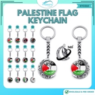 ARAMADA KYC010🔥360 degrees rotatable Stainless Steel Metal Keychain PALESTINE FLAG PALESTIN