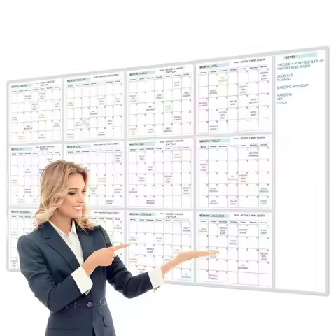 Erasable Yearly Planner Calendar Erasable Wall Planner Calendar 12 Month Schedule Planner Reusable B