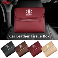 2 Pcs Toyota Sienta Car Leather Tissue Box Sun Visor Hanging Multi-functional Storage Box Tissue Holder Car Interior Accessories