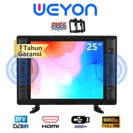 （Gratis Bracket）WEYON TV Led Digital 24/25 inch Murah Promo tv led 22 inch murah tv led 24 inch murah tv led 25 inch murah TV tabung FHD Music Televisi USB-HDMI-AV-VGA with wall Mount installation