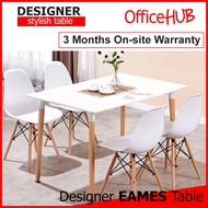 OFFICEHUB Designer Eames Dining Table Wooden Table  Pantry / Office / Side Discussion Table / Rectan