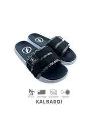 KALBARQI SLIPPERS sandal pria wanita slide dizzy black white slop ringan sendal main travelling