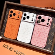 iPhone17 Luxury Brand Label iPhone 17 pro 15 14 15 pro 16 plus 15 plus 14 Plus Case Shockproof Leath