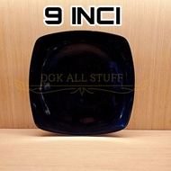 Melamine Square Serving Plate Melamine Milamin Milamine BLACK 10 Inch Inch 9 Inch Diameter 25 Cm Dia