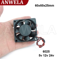 ANWELA1 Shop 6025 DC 5/12/24V Cooler Fan 60x25mm 6cm Brushless Machine Motor Cooling Fan XH2.54 2Pin for Reprap 3D Printer Parts pc computer