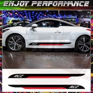2PCS Car Door Side Stickers For PEUGEOT RCZ Tuning Accessories Racing Sport Stripes Styling Decor Au