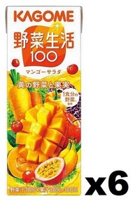 F18415_6 KAGOME 野菜生活黃色野菜蔬果汁 200ml x (6盒裝)  此日期前最佳：2027年03月17日