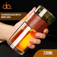 Double Wall Tea Infuser Glass Bottle Glass Tea Filter Drinking Bottle