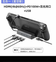 98%New 專為Steam Deck 5合1 擴充器 HDMI （4k@60Hz）+PD100W+百兆網口 +USB 其他手提機可對應 掌機