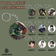 GANTUNGAN LEVI ACKERMAN AOT KEYCHAIN CUTE ANIME ROUND KEYCHAIN GIFT CUSTOM PRINT SEMAUMUG